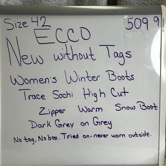 ECCO Women’s 10 NWOT Leather Trace Sochi Winter Snow Boots Grey Warm MSRP $269 - Picture 8 of 8